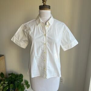 KATE SPADE NEW YORK WHITE SHORT SLEEVE BUTTON DOWN SIZE 2